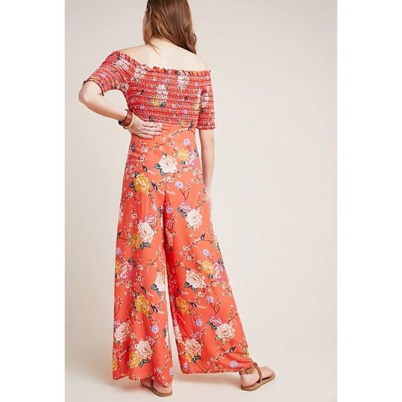 Farm Rio by Anthropologie Paraiso Off Shoulder Jumsuit size L - Picture 11 of 11